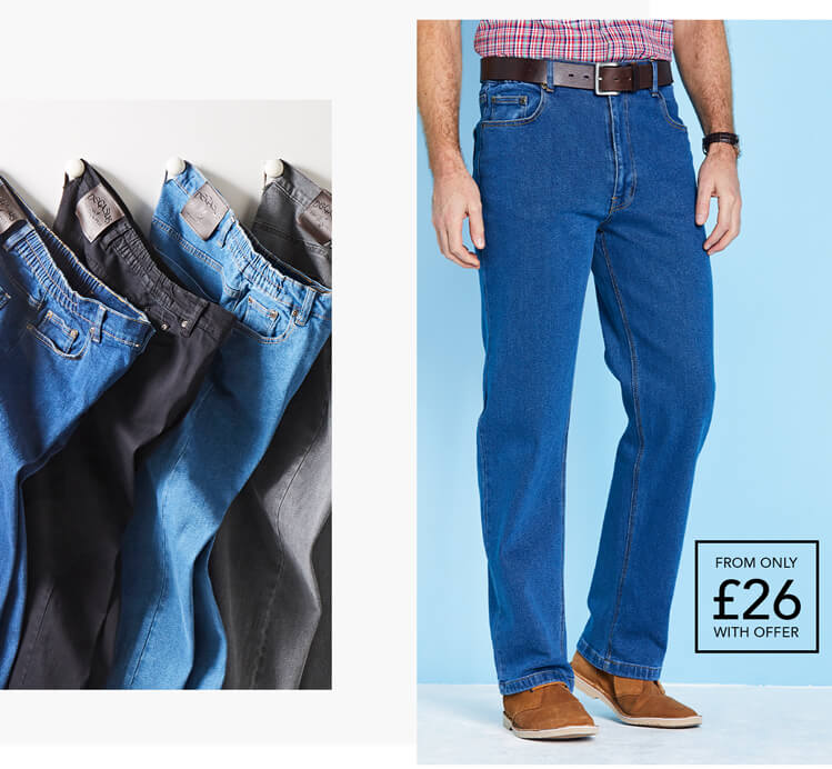 Shop Mens Stretch Waist Jeans